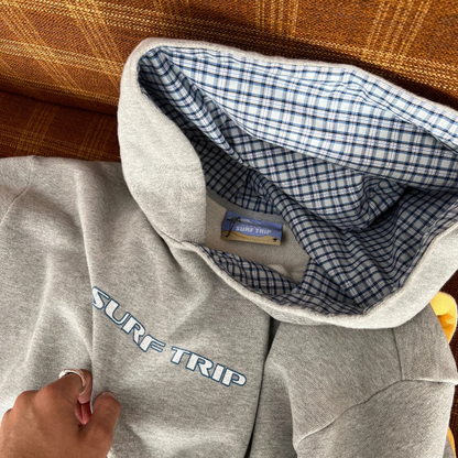 Surf Trip Vintage Plaid Hoodie