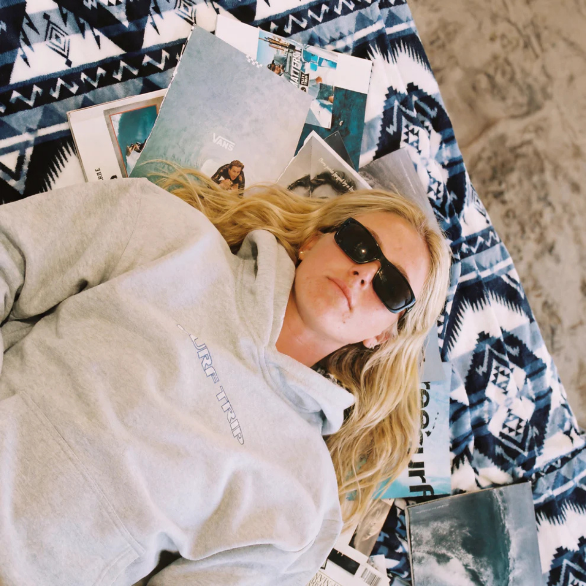 Surf Trip Vintage Plaid Hoodie